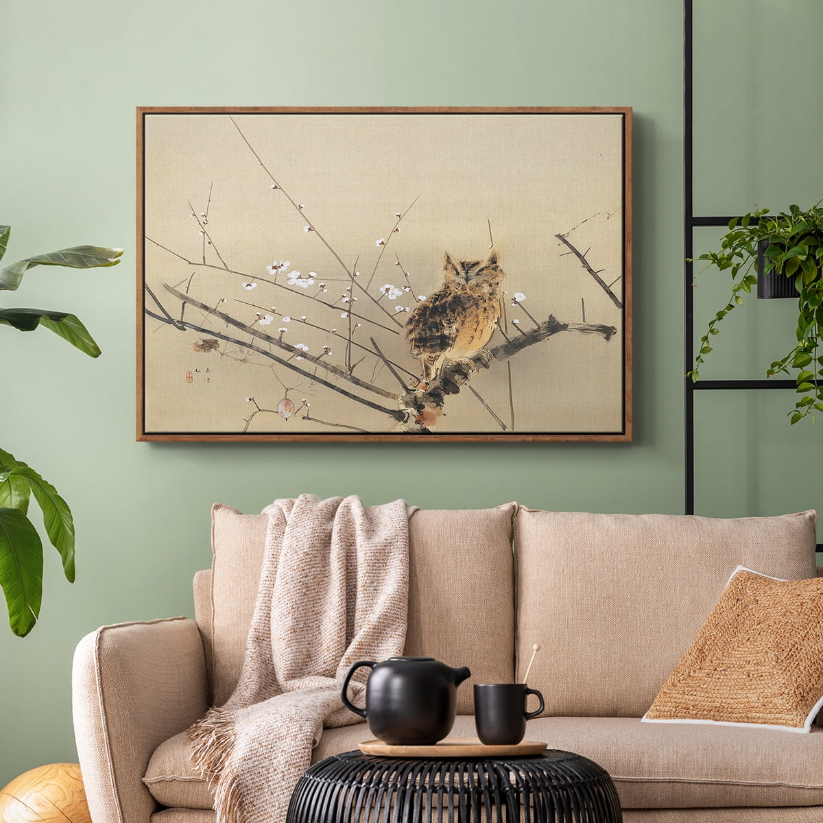 Vintage Landscape-MXVI By Wexford Home Framed in Walnut Wood Gallery Wrapped Canvas 27 in. x 41 in.