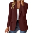 thumbnail image 2 of purcolt Women's Casual Lightweight Blazers Business Casual Long Sleeve Open Front Lapel Work Office Suit Jackets with Pockets, 2 of 7