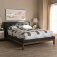 thumbnail image 2 of Bowery Hill Upholstered Queen Platform Bed in Dark Grey, 2 of 7