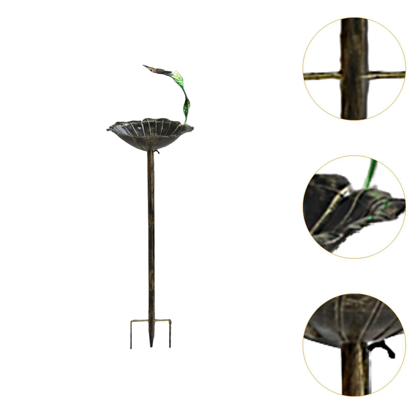 figatia Metal Bird Bath for Outside Decorative 3 Pronged Base for Lawn Yard Backyard
