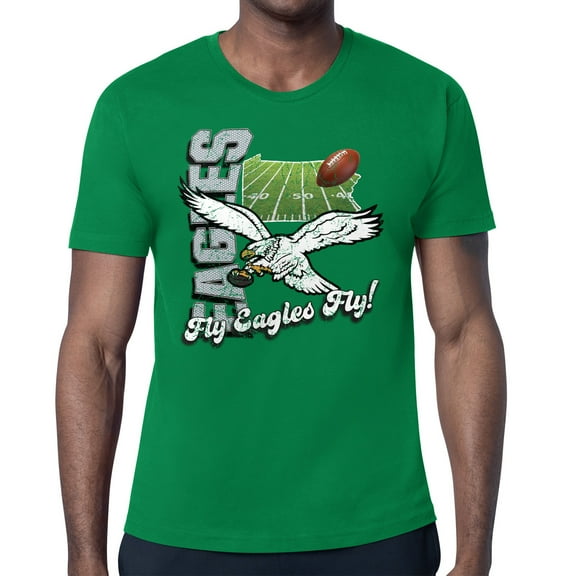 Men's-Starter Kelly Green Philadelphia Eagles Distressed Retro State Field T-Shirt
