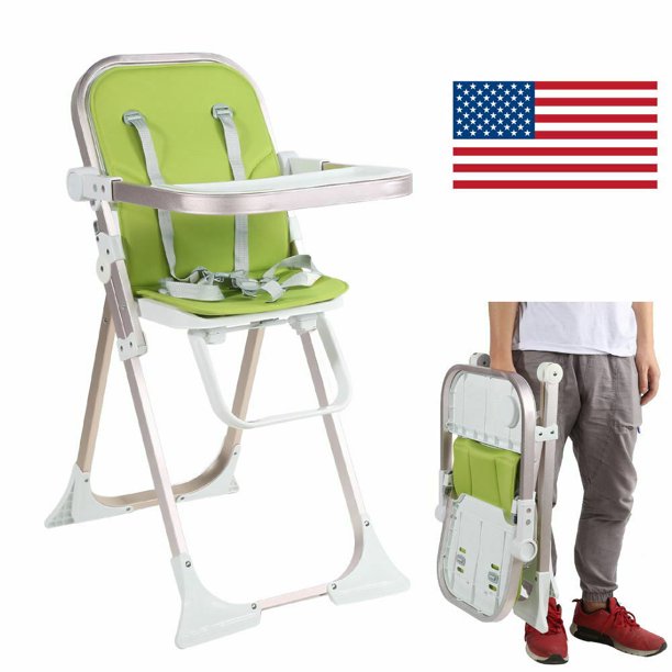Baby Toddler Folding High Chair with Harness Removable Tray
