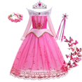 thumbnail image 1 of Disfraz de Bella Durmiente de Disney para niña, vestido de Aurora, manga larga, hombros descubiertos, niño, Halloween, Navidad, fiesta elegante, ropa de princesa 3-4T (talla 110) Gao Jinjia LED, 1 of 2
