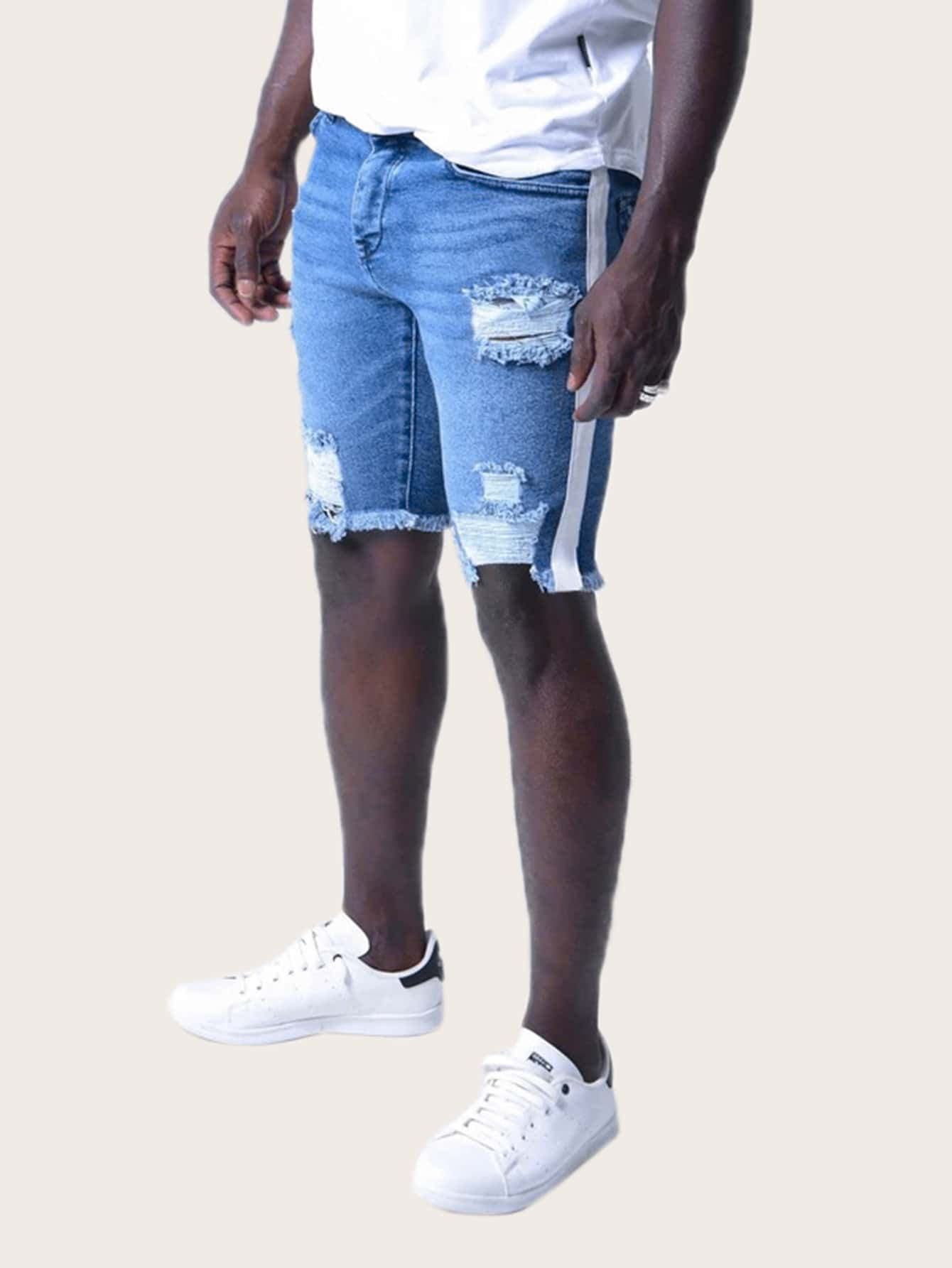 mens raw hem shorts