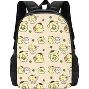 Kuromi Cute Pompompurin Backpack Cartoon Anime Character Pattern Backpack Pom Pom Purin 3d Printed Laptop Backpack Little Women Daypack Gifts