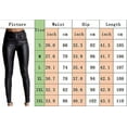thumbnail image 6 of HLSOHJP Women's Black Stretch Jeans Button Closure Zipper Up High Waisted PU Biker Slim Trousers Faux Leather Skinny Pants, 6 of 6