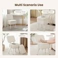 thumbnail image 6 of Vanity Stool Chair with Storage and Folding Back, Small Faux Fur Soft Ottoman, 4 Metal Legs with Anti-Slip Feet, Modern Multifunctional Chairs for Makeup, Bedroom White (White), 6 of 7