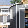 thumbnail image 5 of Outsunny 8' x 4' Resin Outdoor Storage Shed, Plastic Shed with Floor, Window, Lockable Doors and Vents, Gray, 5 of 9