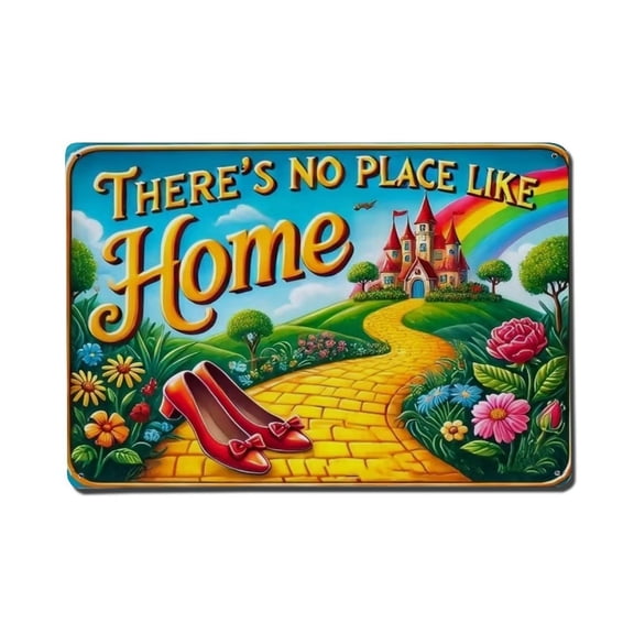 There's No Place Like Home Tin Sign Vintage Metal Poster Living Room Bar Man Cave Home Wall Art Decor 8x12inch