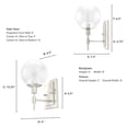 thumbnail image 6 of Hunter - Xidane 1-light Brushed Nickel, Small Sconce Light, Dimmable, Mid Century Modern Style, for Bedrooms, Kitchens, Dining, Living Rooms - 19760, 6 of 7