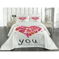 thumbnail image 2 of Ambesonne Butterfly Quilted Coverlet 3 Pcs, Heart Love, King Size, Multicolor, 2 of 4