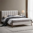 thumbnail image 5 of Pemberly Row Modern Upholstered Platform Queen Bed in Cream Fabric, 5 of 10