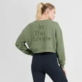 thumbnail image 5 of Women's Fanatics Olive Houston Astros Studio Cropped Pullover Sweatshirt, 5 of 5