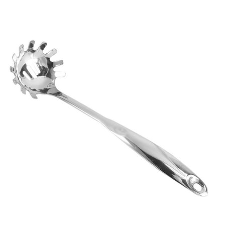 Toddmomy Noodle Spoon Silver 1Pcs 13.4 x 3.1in for Cooking with Long Handle Design