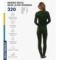 thumbnail image 3 of Merino.tech Women’s Base Layer Set - 𝗧𝗵𝗲𝗿𝗺𝗮𝗹 Merino Wool Top and Bottom Set with Merino Sox Included, Army Green - XXL, 3 of 11