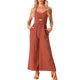 thumbnail image 2 of INSPIRAR CHIC Mono de Verano Sin Mangas con Corte, Fruncido y Pierna Ancha para Mujeres Caramelo XL, 2 of 6