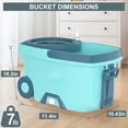 thumbnail image 4 of Spin Mop and Bucket System, Mop and Bucket with Wringer Set,Mops for Floor Cleaning,Household Supplies Tools with 6 Replacement Refills,61" Extended Handle for Household Hardwood Floor - Green, 4 of 5