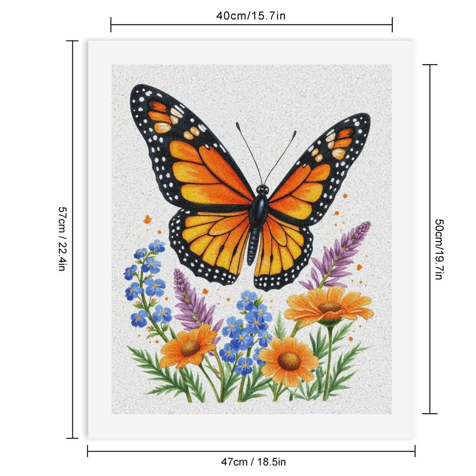 Paint by Numbers Kit for Adults, Butterfly Garden Floral Art Paint by Numbers, Easy Paint by Numbers Kit for Adults Beginner, DIY Adult Paint by Number Kits on Canvas, Home Decor