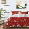 thumbnail image 3 of Red Christmas 4 Piece Duvet Cover Set Twin Size Xmas Snowman Gifts Balls Snowflake Golden Soft Bedding Set Comforter Cover, 1 Duvet Cover 1 Flat Sheets and 2 Pillowcases, 3 of 9