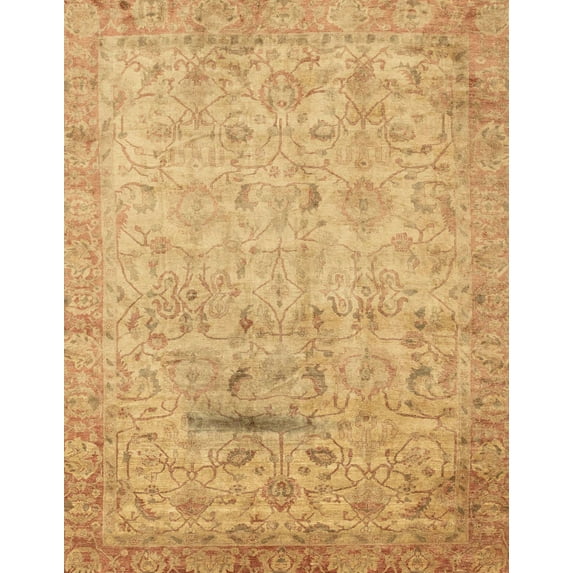 Ahgly Company Indoor Rectangle Abstract Orange Oriental Area Rugs, 6' x 9'