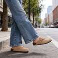 thumbnail image 3 of Litfun Suede Clogs for Women Cork Footbed Sandals Arch Support Potato Shoes with Adjustable Buckle, Taupe, 3 of 8