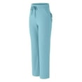 thumbnail image 4 of ClodeEU Women's Straight Yoga Pocket Pants, Solid Color High Waisted Comfortable Casual Pants Sky Blue,Womens Plus XXL, 4 of 5