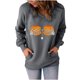 thumbnail image 1 of Sudadera clásica de manga larga con cuello en V y estampado de Halloween para mujer Pompotops FGAJ15157, 1 of 8