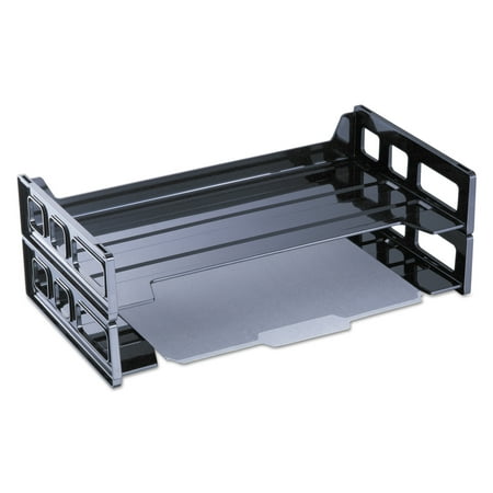 Replacement Universal Paper Tray - Universal Side Load Legal Desk Tray, Two Tier, Plastic, Black