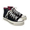 thumbnail image 2 of Converse Lift Platform Leather Canvas High Shoes Black Pink Casual A06864C, 2 of 5