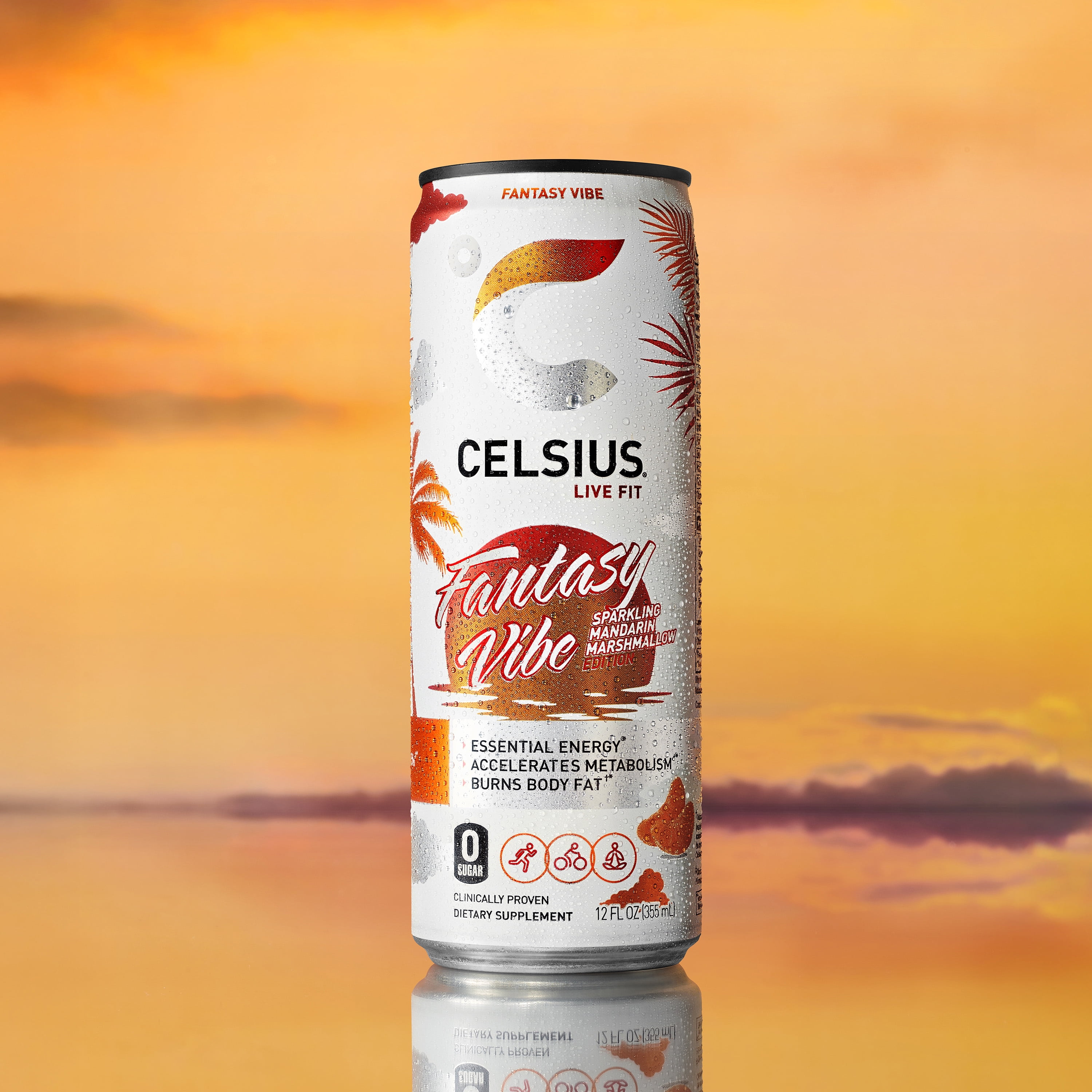 CELSIUS Sparkling Fantasy Vibe, Functional Energy Drink 12 fl oz (Pack of 12)
