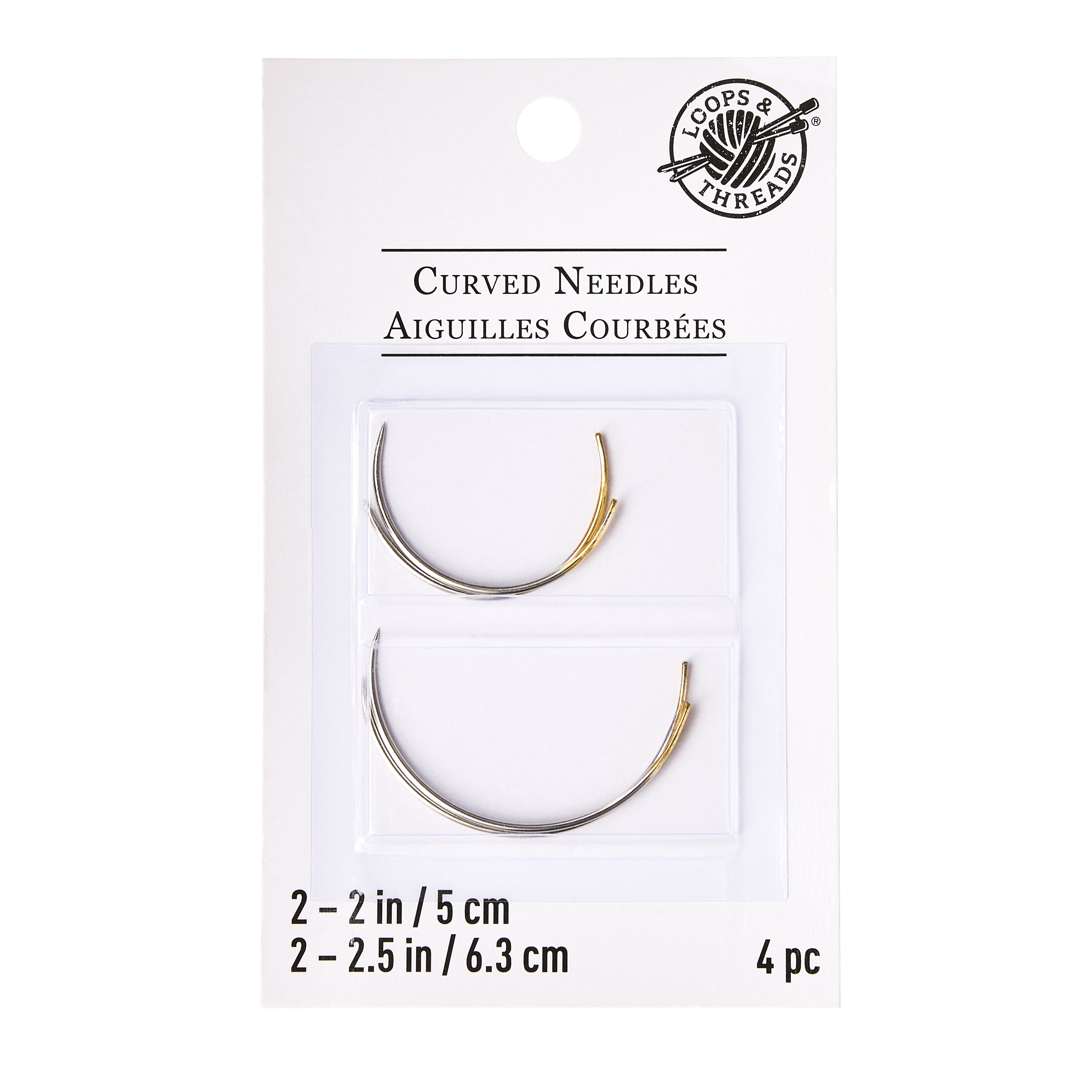 Loops & Threads Curved Gold Eye Needles, 12 Packs: 4 ct. (48 total)