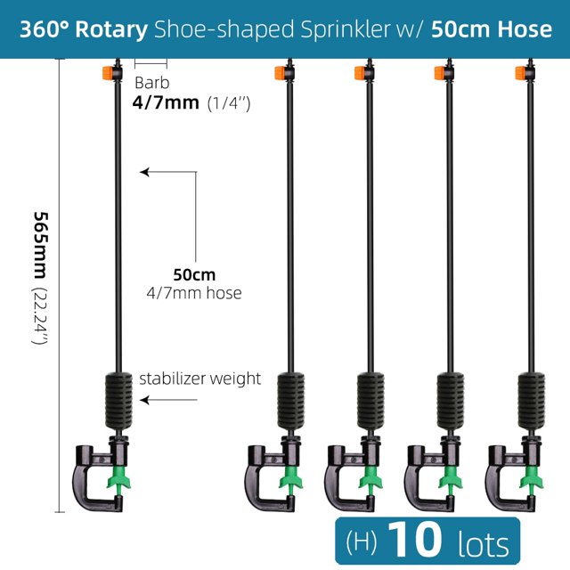 RBCFHl Rotating Sprinkler 360 Degrees Micro Spinning Spayers Head with Stake Garden Dirp Irrigation Watering Nozzles System He Qiyong unisex