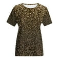 thumbnail image 5 of Leesechin Womens Sequin Tops Summer Short Sleeve Shimmer Glitter Tops Sparkly Shirt Concert Disco Party Crew-Neck Tees, 5 of 5