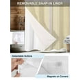 thumbnail image 3 of No Hook Cloth Fabric Shower Curtain with Snap in Liner, Cream Beige Striped Waterproof Shower Curtains Set with See Through Top Window, Modern Farmhouse Retro Lines Bath Curtains Shower 72"x84", 3 of 6