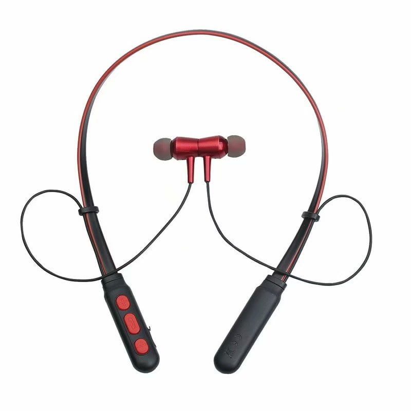 Bluetooth 5.0 Wireless Earphones Sports Headphone Sport Bass Stereo Cordless Bluetooth Earphone With Mic Red