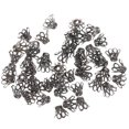 thumbnail image 1 of 50 piezas de topes de cuentas de flores de filigrana vintage para la fabricación de joyas, 12 x 7 mm Negro, 1 of 6
