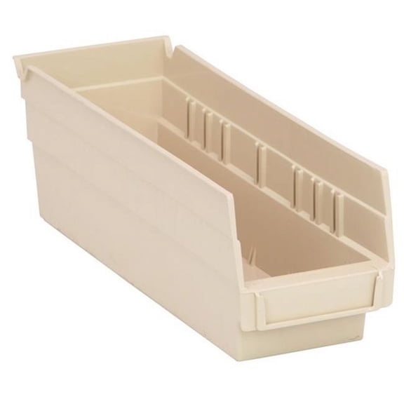 Quantum Storage QSB101IV Economy 4 in. Shelf Bin, Ivory - 11.62 x 4.12 x 4 in.