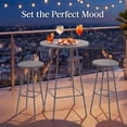 thumbnail image 5 of Best Choice Products 3-Piece Steel Patio Bar Height Round Bistro Set w/ Backless Stools, Slatted Design - Gray, 5 of 10