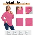 thumbnail image 6 of Cuteduck Women's Waffle Knit Tops Henley Casual Shirts Long Sleeve V Neck Solid Color Casual Tunic Tops S-XXL, 6 of 10