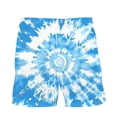 thumbnail image 4 of lcziwo Big and Tall Beach Shorts for Men Boho Swim Trunks Tie Dye Prints Drawstring Waist Shorts Hawaiian Vacation Bathing Suits Lightening Sales Light Blue L, 4 of 8