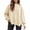 Beige, variant on Women's Outside Seam Knit Sweater, 50% Viscose 30% Polyamide 20% Polyester Oversized Crew Neck Tunic with Side Splits and Long Sleeves