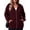 03 Dark Red, variant on Plus Size Hoodies For Women Lightweight Long Sleeve Zip Up Hooded Sweatshirt Trendy Ribbed Knit Jackets With Pockets XL-5XL