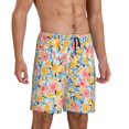 thumbnail image 2 of Fuzoiu Watercolor Wildflowers Print Pajama Shorts for Men, Men's Pajama Bottoms,Mens Lounge Sleepwear,Pajama Pants with Pocket-XX-Large, 2 of 6