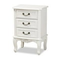 thumbnail image 1 of Baxton Studio Gabrielle White-Finished 3-Drawer Wood End Table, 1 of 9