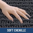 thumbnail image 3 of Simmore Bathroom Rugs, Ultra Absorbent Chenille Bath Mat, Non Slip Machine Washable Bath Rugs for Tub, Shower Floor, 24x16, Dark Grey, 3 of 6