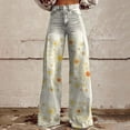 thumbnail image 5 of Jxximdong Pants for Women High Waisted Flower Patterned Wide Leg Pants Lightweight And Loose Casual Colorful Pants Beige L Trousers, 5 of 7