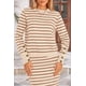 thumbnail image 5 of Conjunto de Suéter y Falda a Rayas para Mujer PRETTYGARDEN 2 Piezas Talla M, 5 of 8