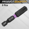 thumbnail image 3 of Uxcell 5pcs TT50 Torx Impact Screwdriver Bit 1/4" Hex Shank 2" Long Magnetic with Hole, 3 of 7