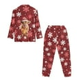 thumbnail image 5 of DISNIMO Highland Cattle Snowflake Printed Women's Pajama Sets 2 Piece Pj Sets Long Sleeve Loungewear Button Down Pj Soft V Neck Loungewear with Long Pajama Pants Christmas Nightwear, 5 of 7