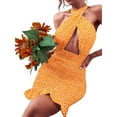 thumbnail image 3 of ITFABS Femmes Robe Dos Nu Près du Corps, Col Licou Creux Jupe, 3 of 9